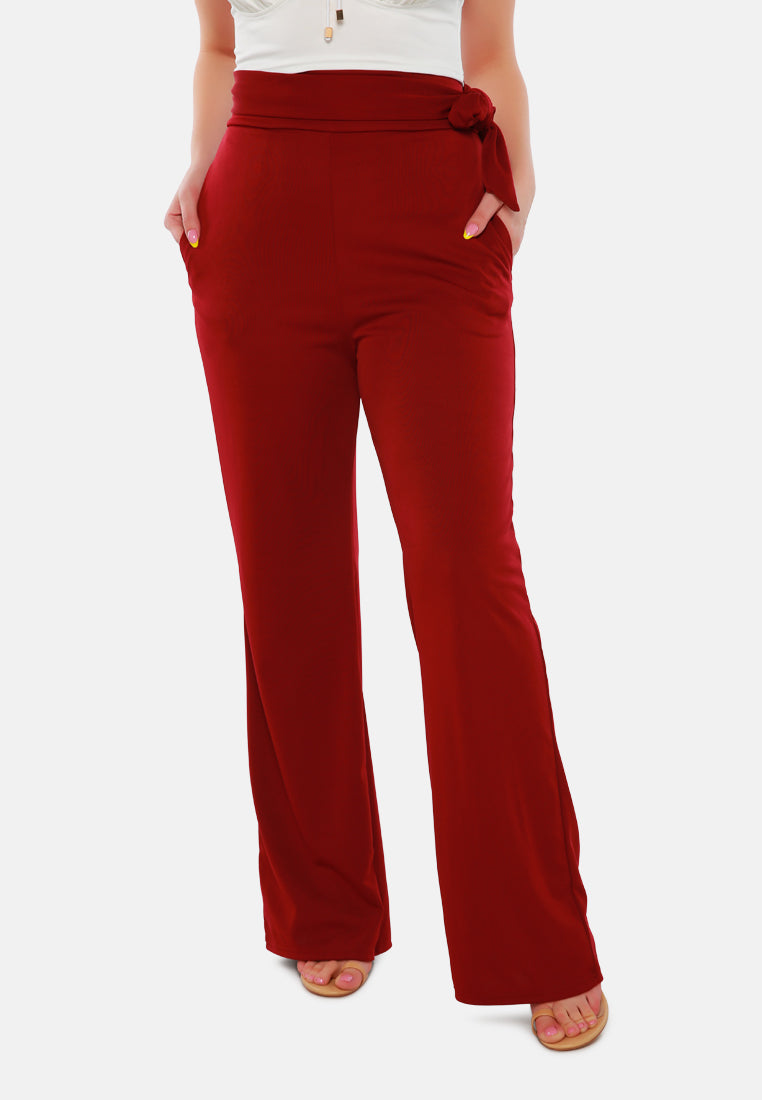 men high waist wide leg pants#color_wine