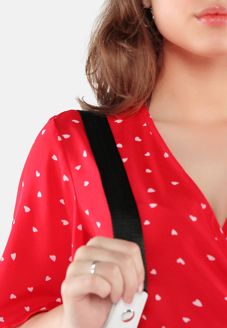 women little hearts wrap around top#color_red