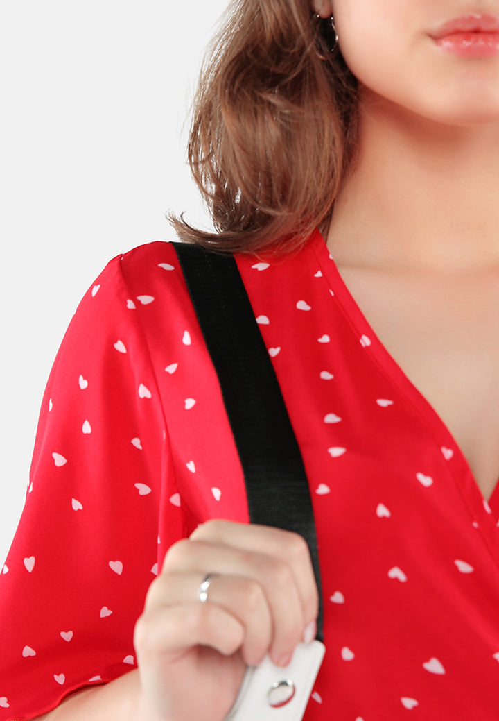 women little hearts wrap around top#color_red