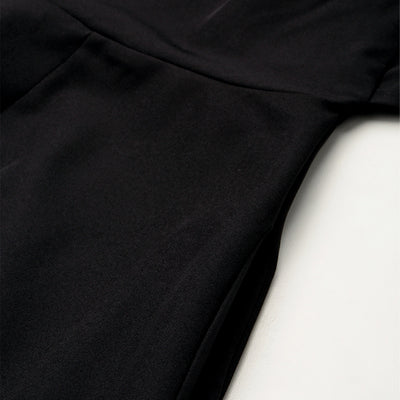 bow detail slit long skirt#color_blackbow detail slit long skirt#color_black