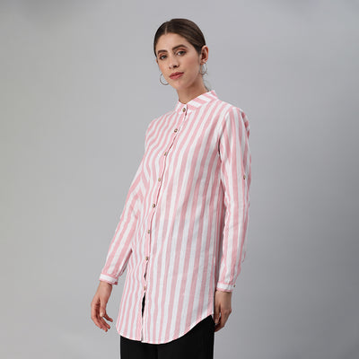 striped long sleeve shirt#color_pink
