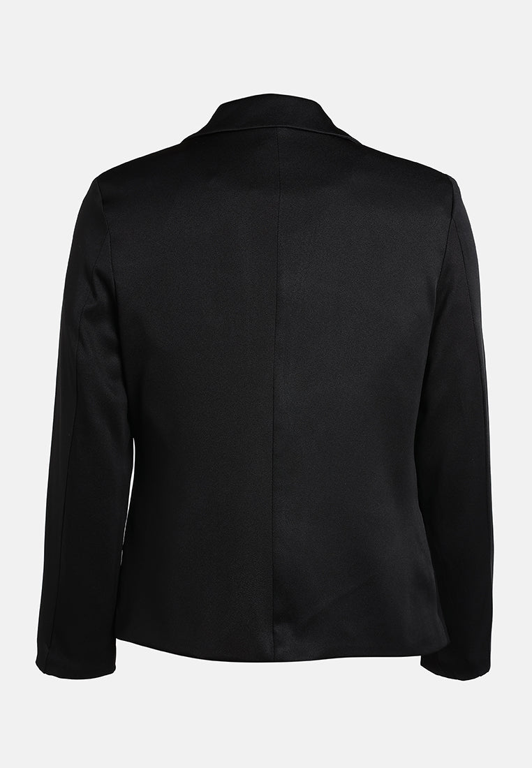 women sleek lapel blazer#color_black