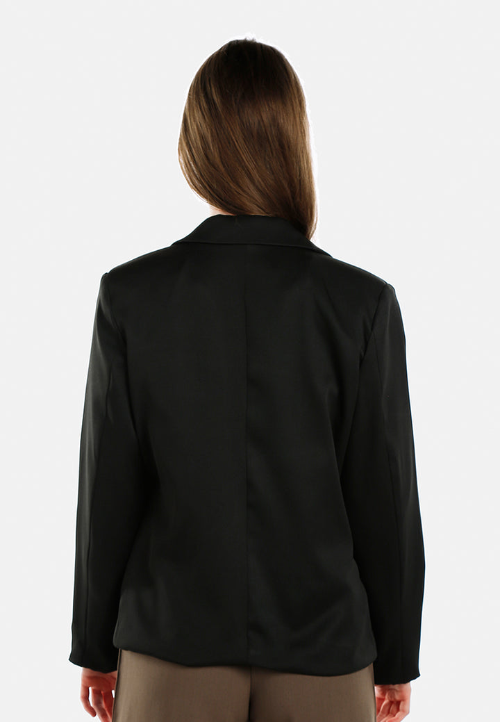 women sleek lapel blazer#color_black