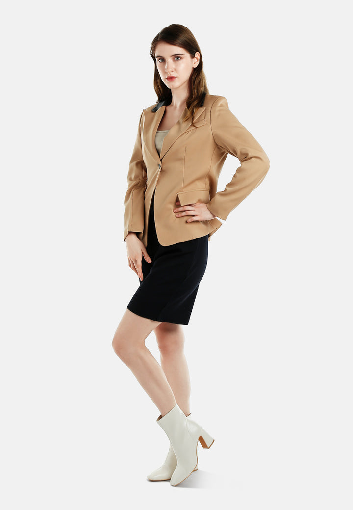 women two-tone lapel blazer#color_khaki
