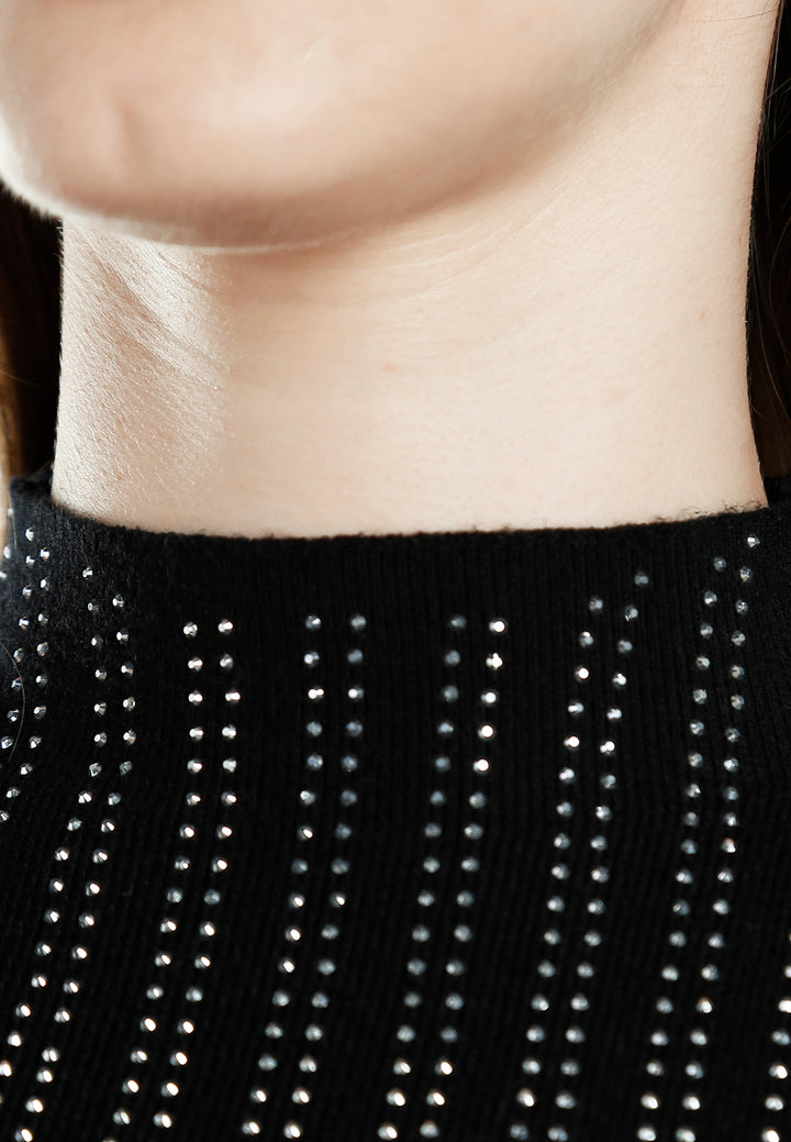 Sleeveless Sequin High Neck Top