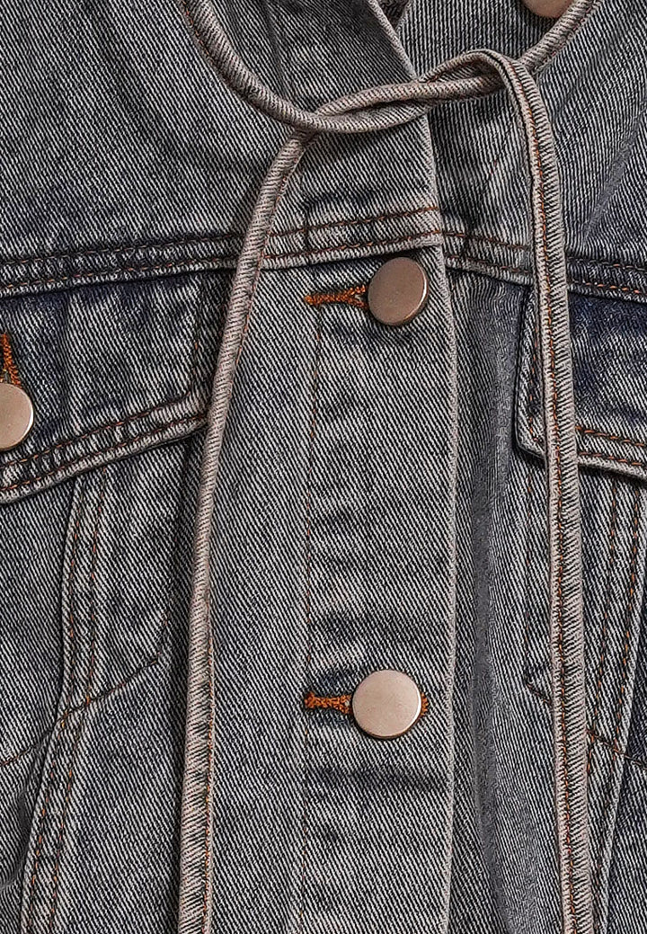 women cropped denim hoodie jacket#color_light-blue