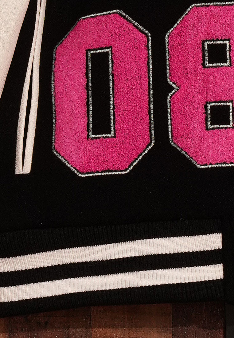 women star patchwork varsity jacket#color_multicolor