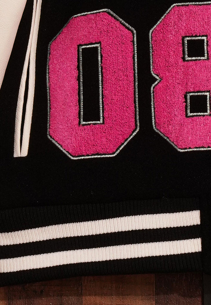 women star patchwork varsity jacket#color_multicolor