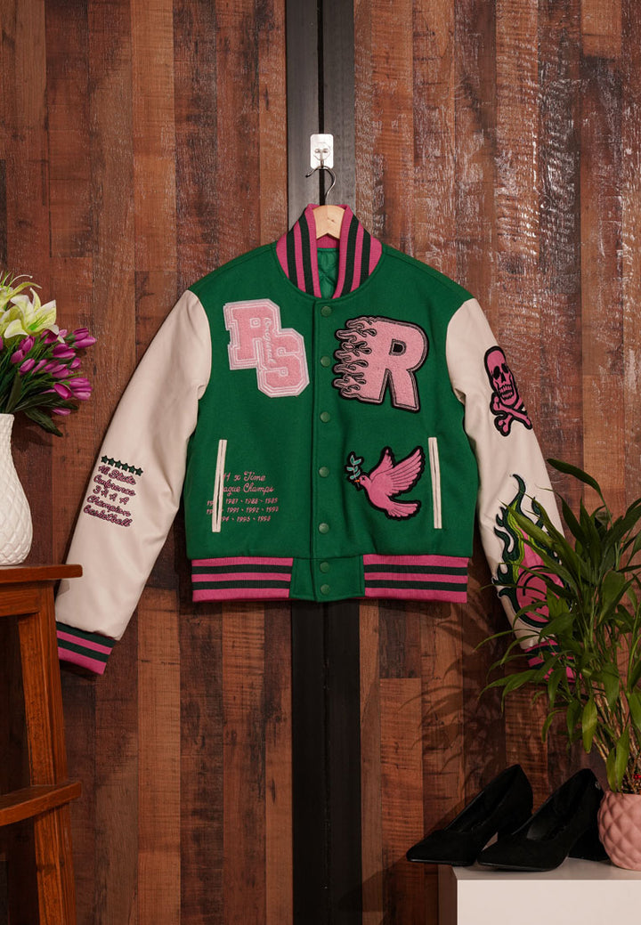 women green white puffer jacket#color_multicolor