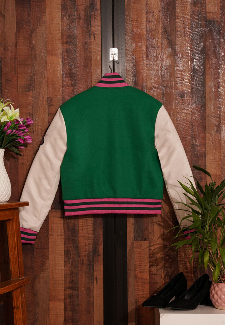 women green white puffer jacket#color_multicolor