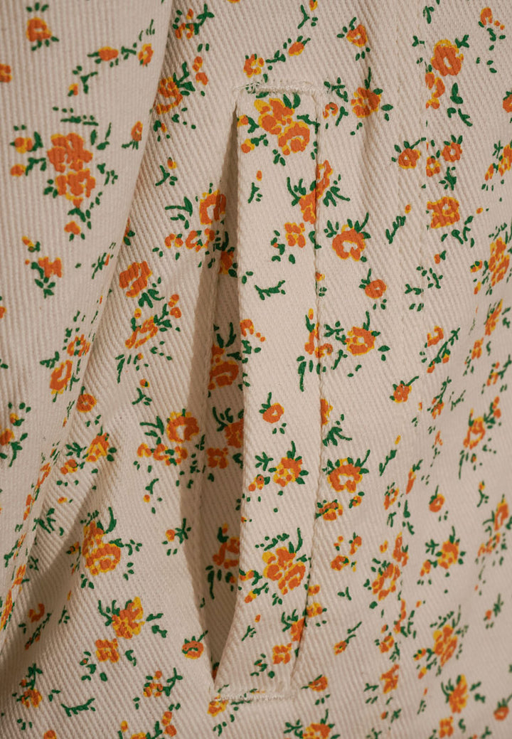 women floral print cotton jacket#color_beige