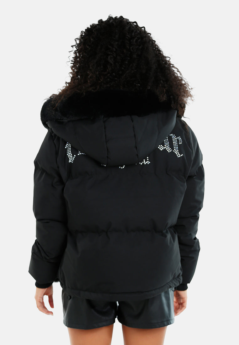 women relaxed faux fur panel jacket#color_black