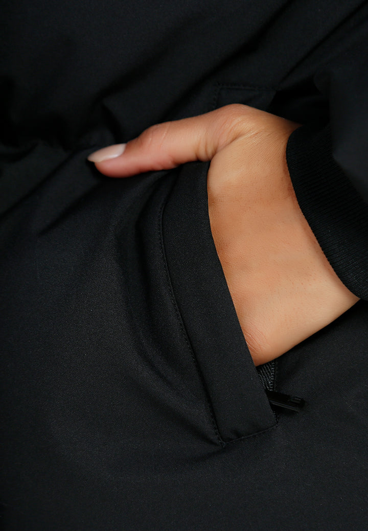 women relaxed faux fur panel jacket#color_black