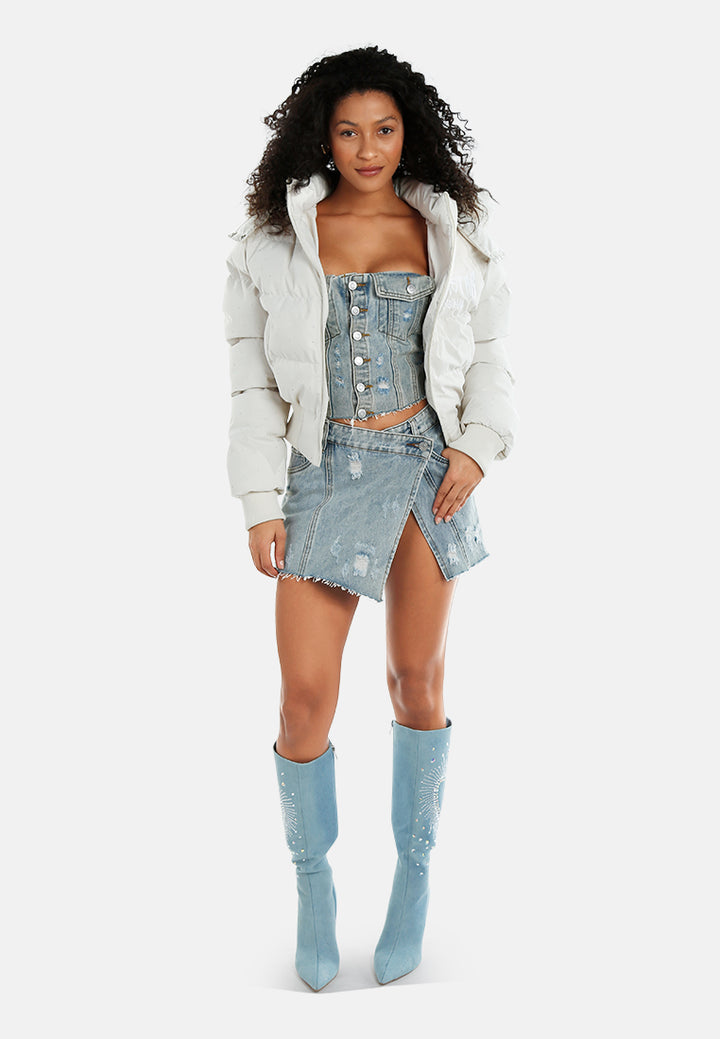 women high-neck cropped faux fur jacket#color_off-white
