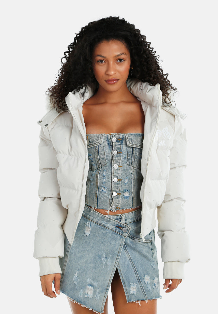 women high-neck cropped faux fur jacket#color_off-white