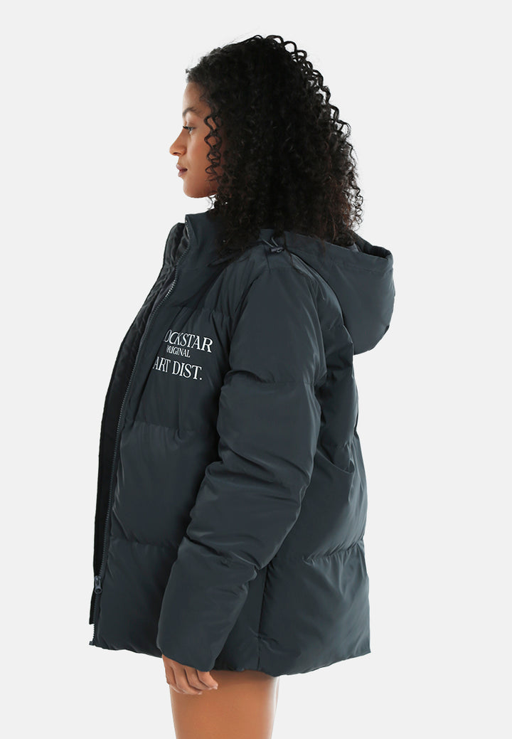 women structured street puffer jacket#color_dark-grey