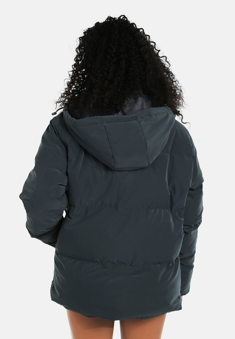 women structured street puffer jacket#color_dark-grey