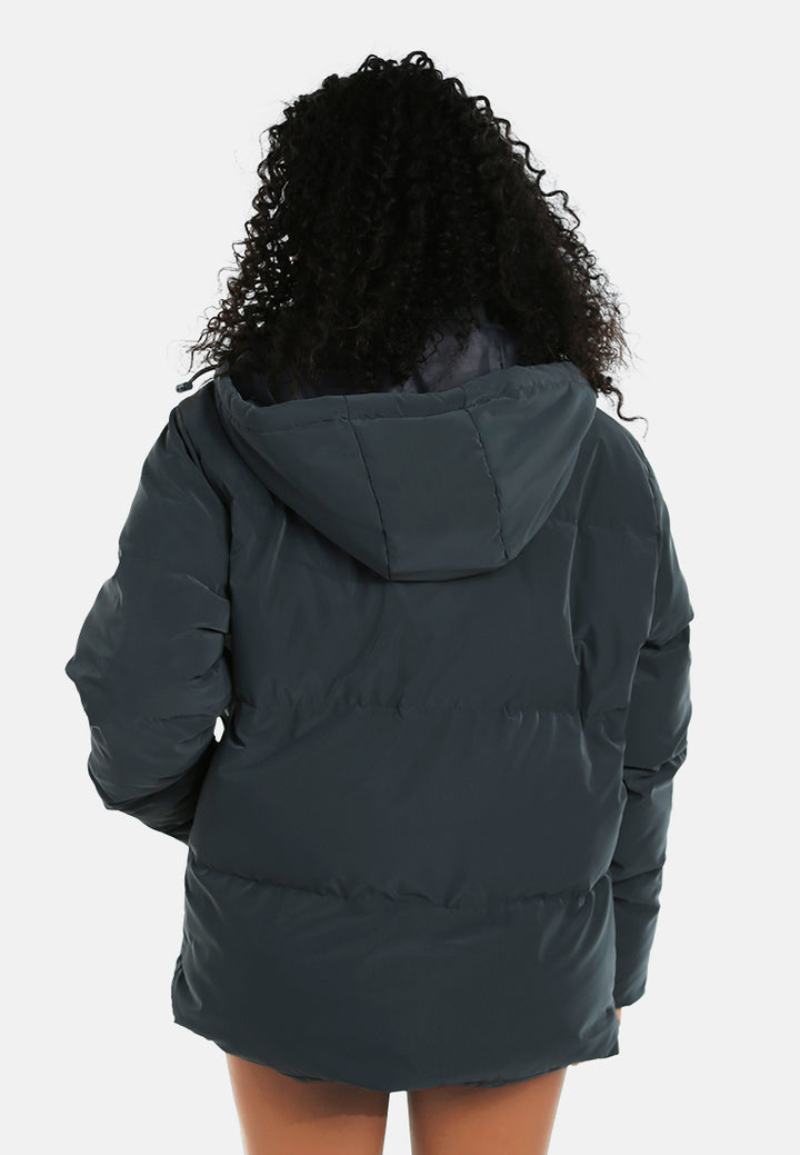 women structured street puffer jacket#color_dark-grey