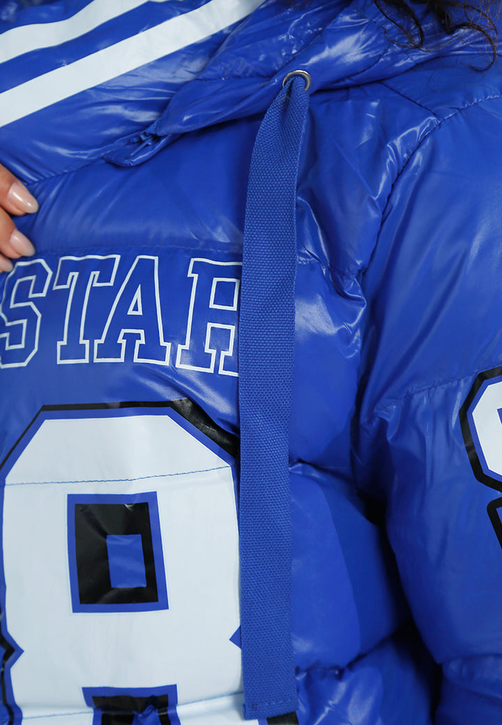 women logo print puffer jacket#color_blue