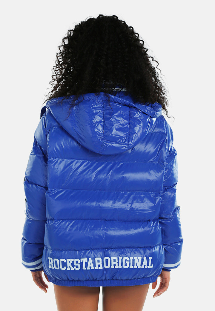 women logo print puffer jacket#color_blue
