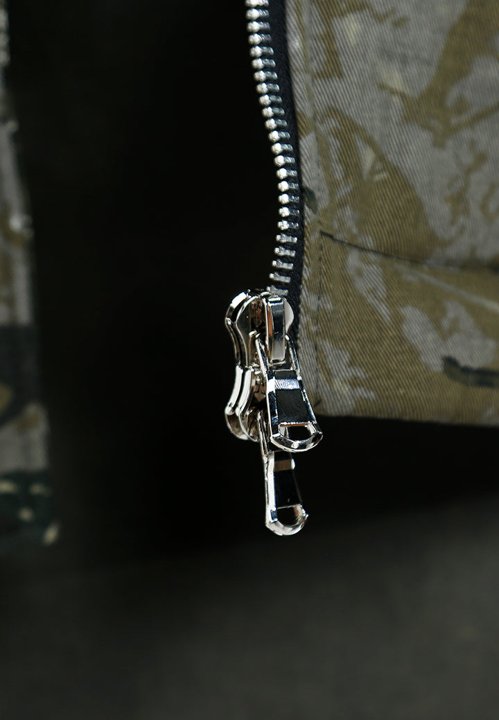 women military style puffer jacket#color_camouflague