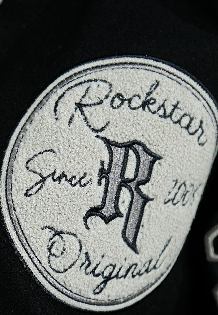 women logo patch varsity jacket#color_black