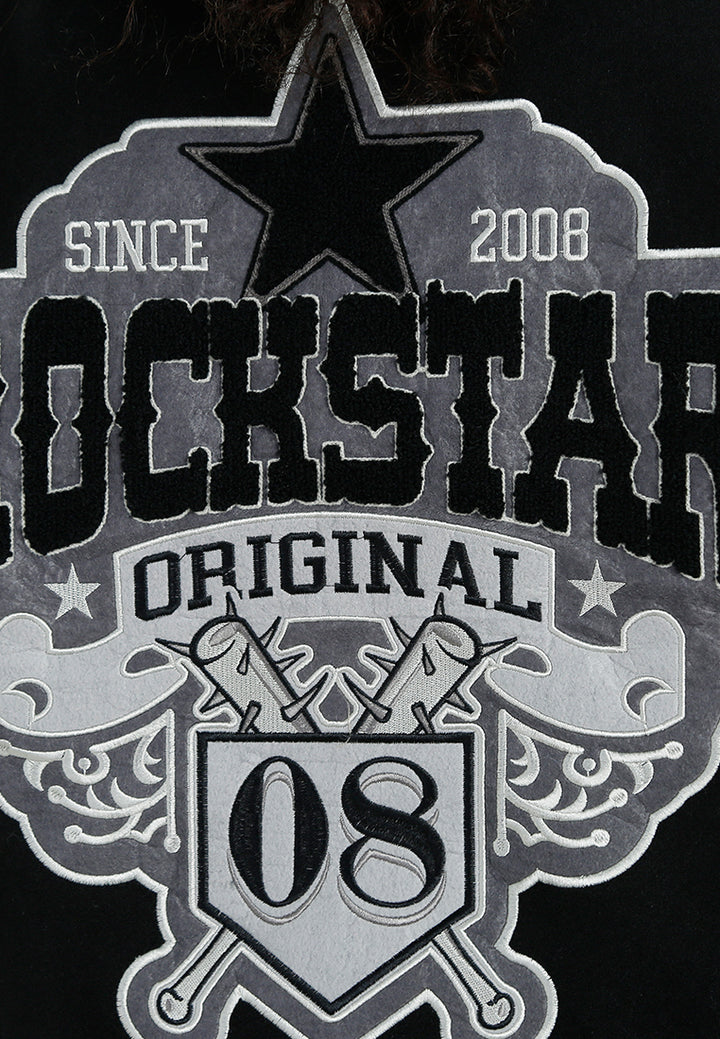 women logo patch varsity jacket#color_black