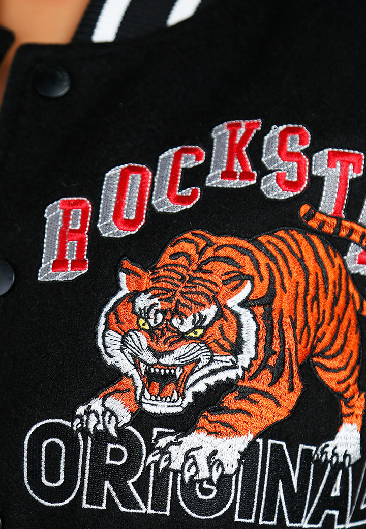 women patch detail varsity jacket#color_multicolor