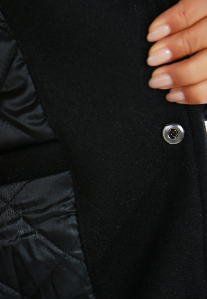 women patch detail varsity jacket#color_multicolor