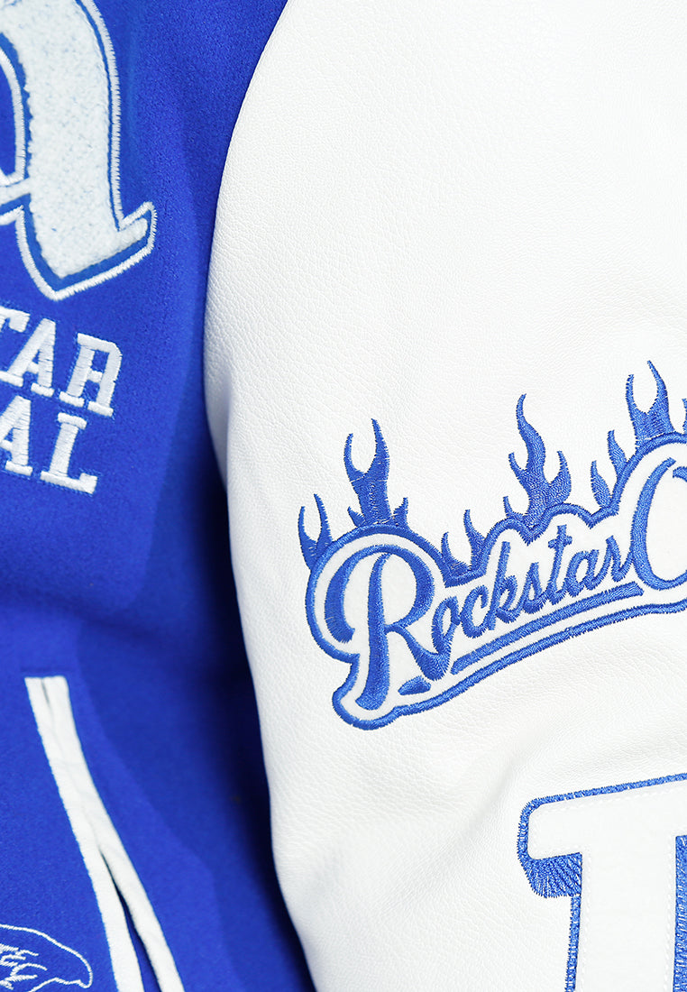 women embroidery detail varsity jacket#color_blue