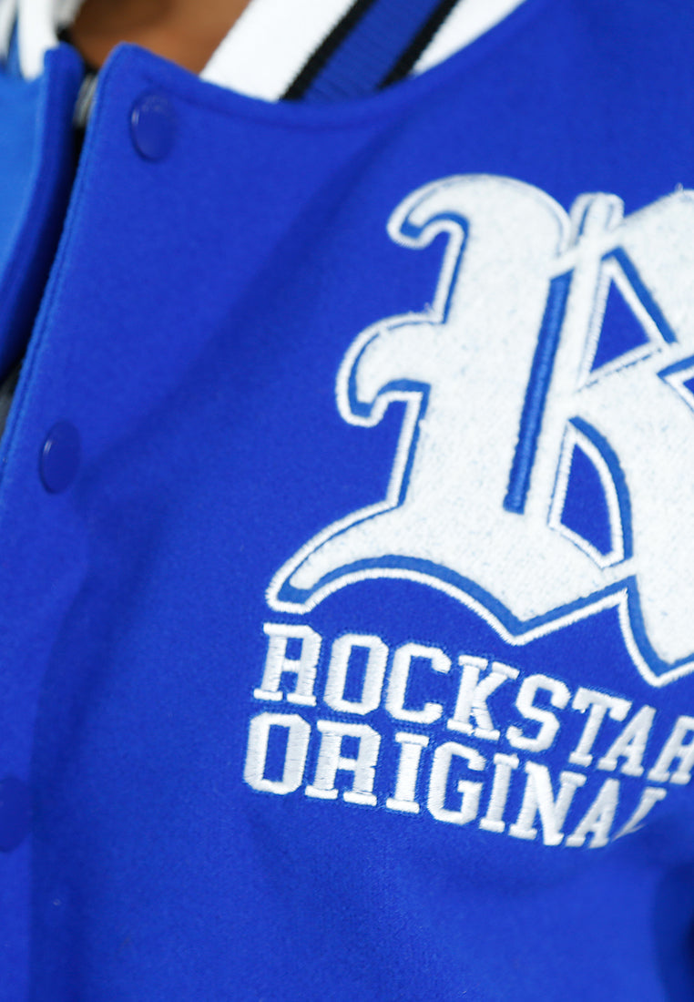 women embroidery detail varsity jacket#color_blue
