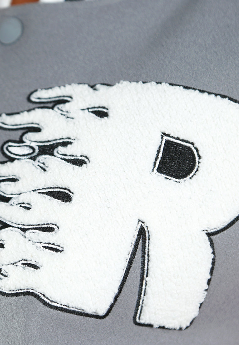 women patchwork varsity jacket#color_grey