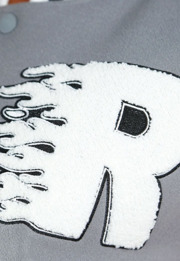 women patchwork varsity jacket#color_grey