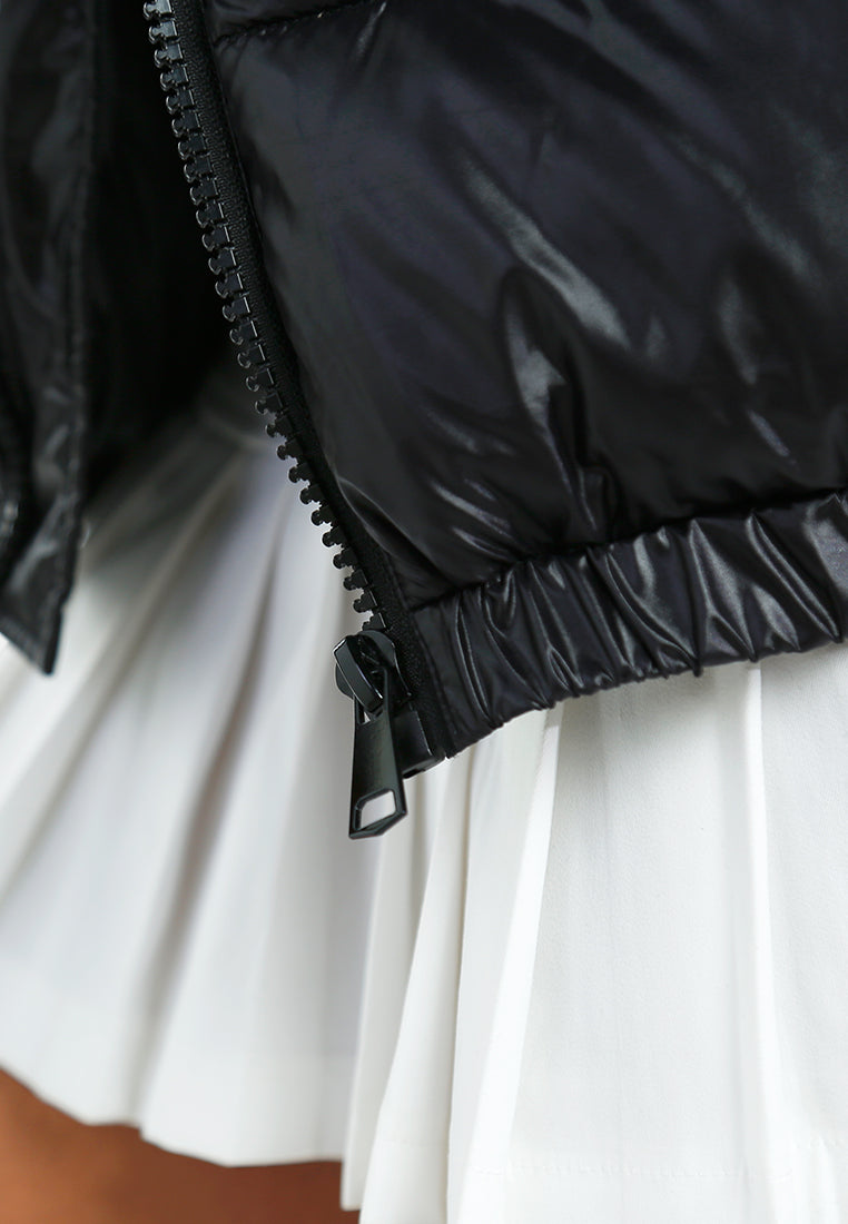 Women Hood Detail Quilted Jacket