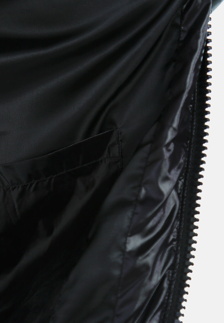 Women Hood Detail Quilted Jacket