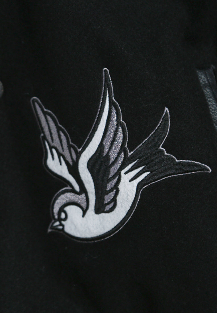 Women Patchwork Detail Varsity Jacket