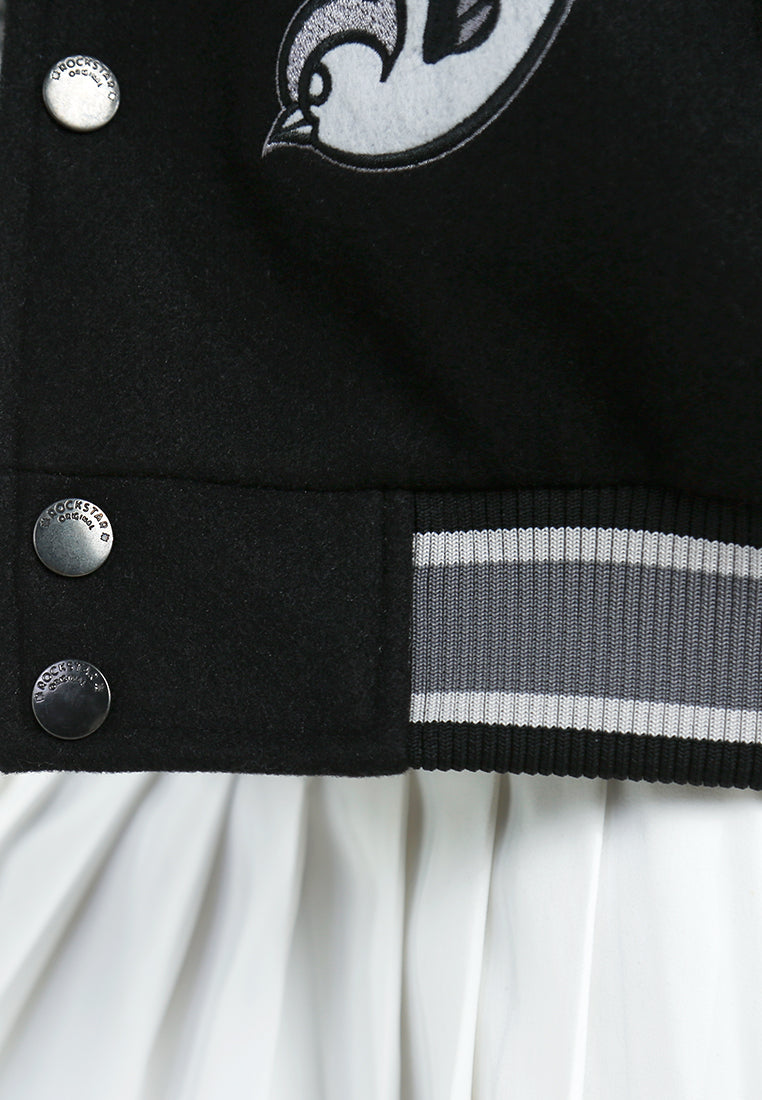 Women Patchwork Detail Varsity Jacket