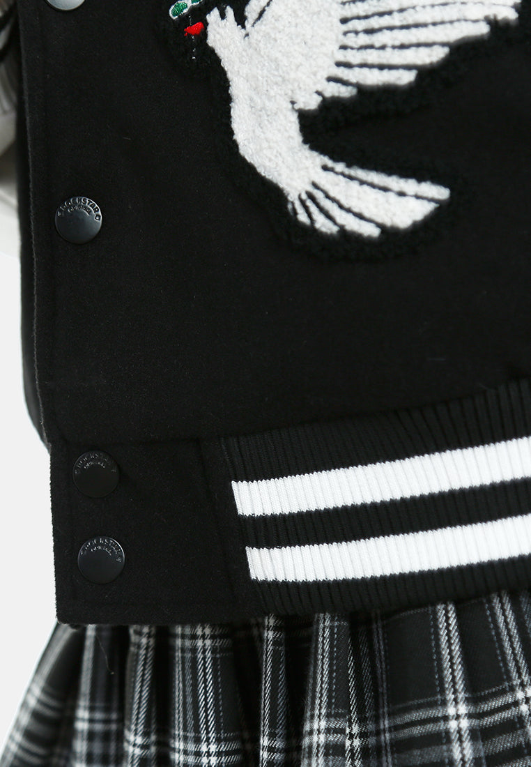 Women Patchwork Varsity Jacket