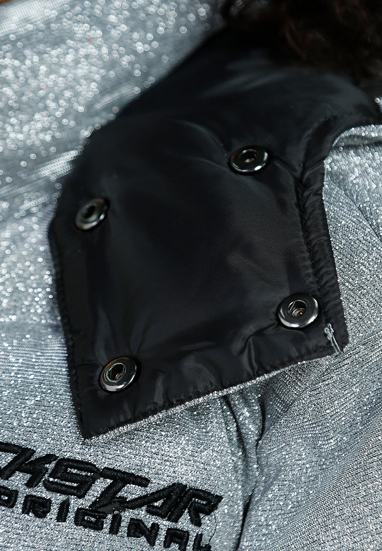 women shimmer quilted jacket#color_silver