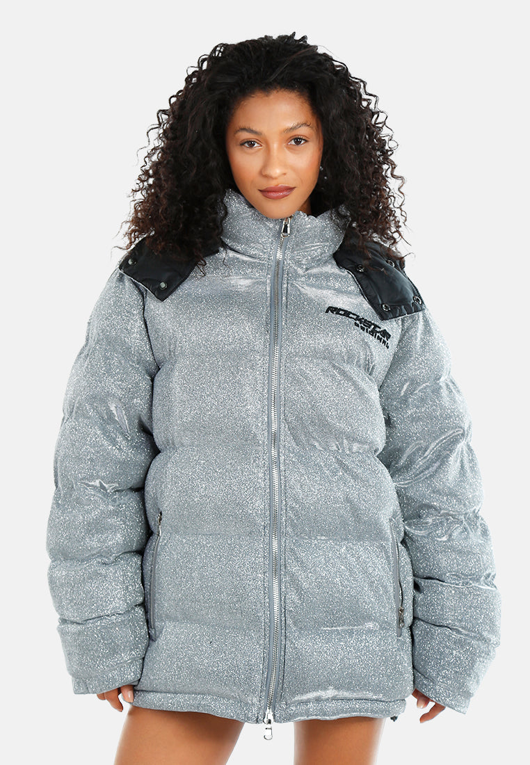 women shimmer quilted jacket#color_silver