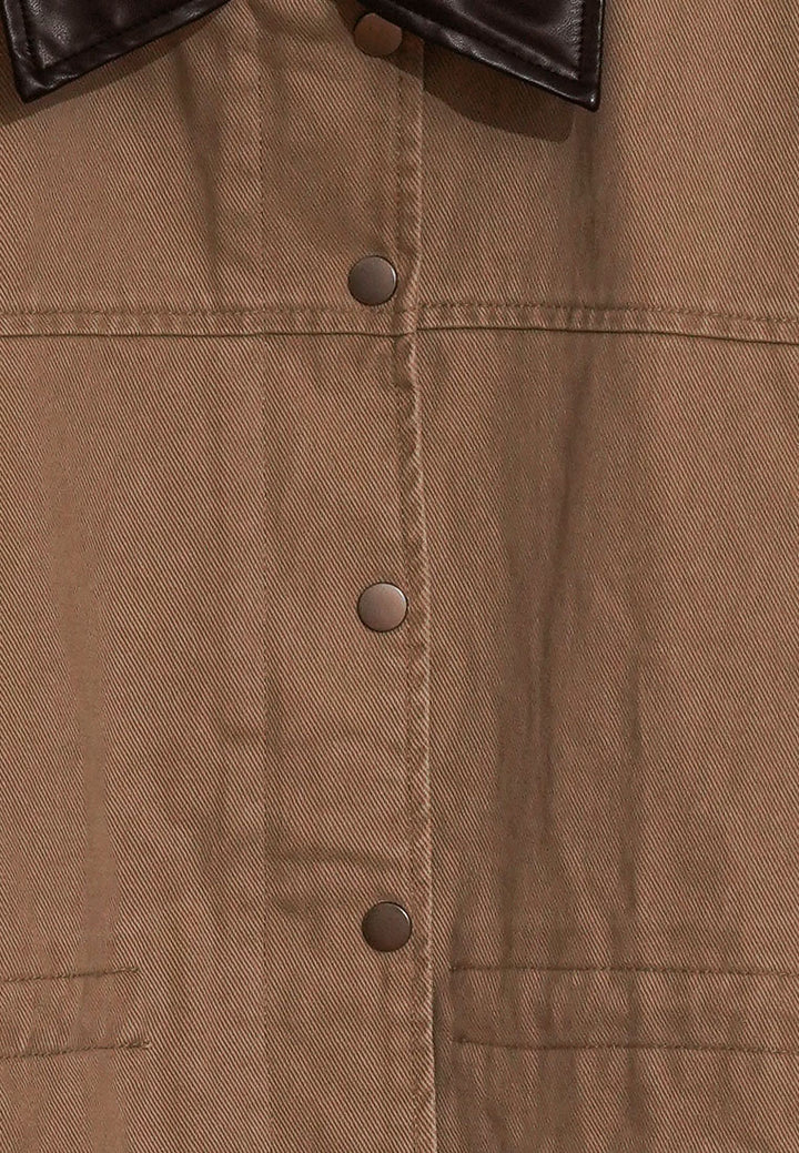 Women Utility-Style Jacket with Oversized Pockets