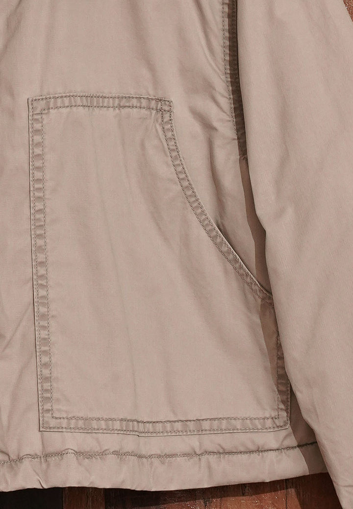 Women Cropped Contrast Collar Jacket