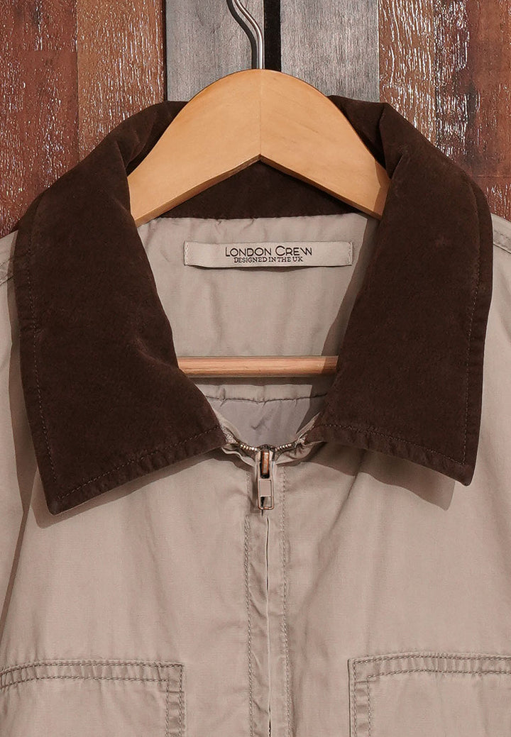 Women Cropped Contrast Collar Jacket