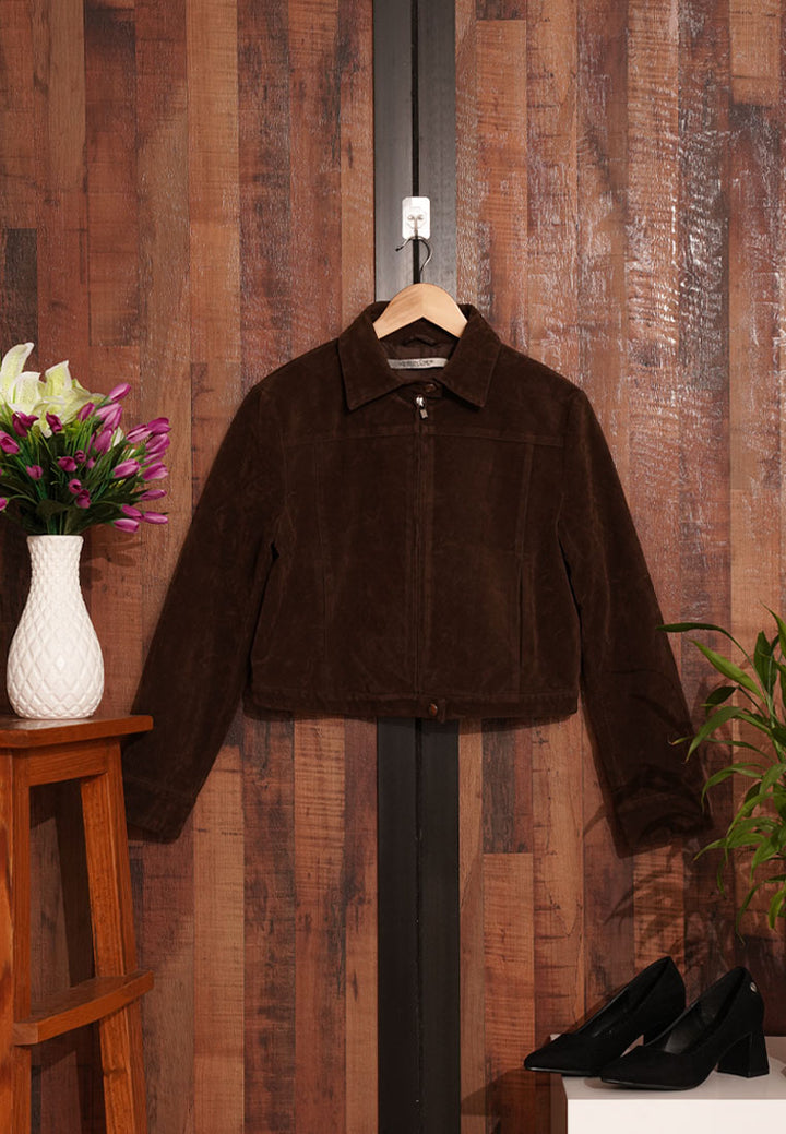 Women Cropped Zip Jacket