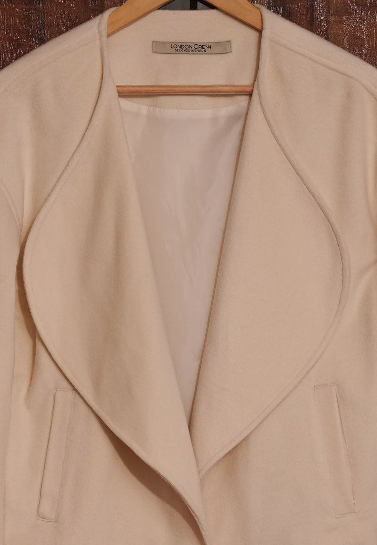 Women Cropped Lapel Collar Jacket