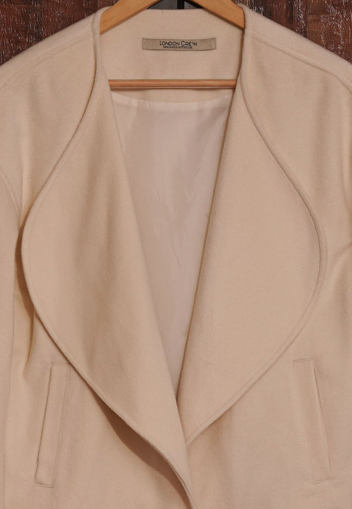 Women Cropped Lapel Collar Jacket