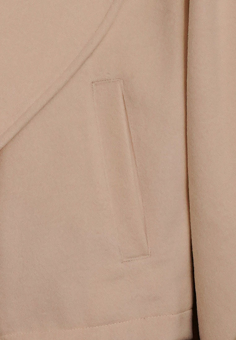 Women Cropped Lapel Collar Jacket