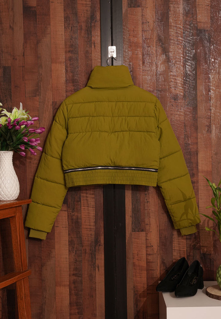 Women High Neck Cropped Jacket