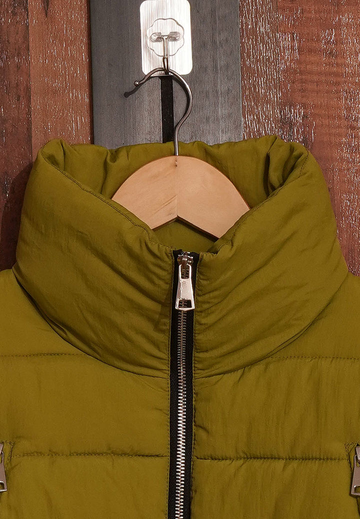 Women High Neck Cropped Jacket