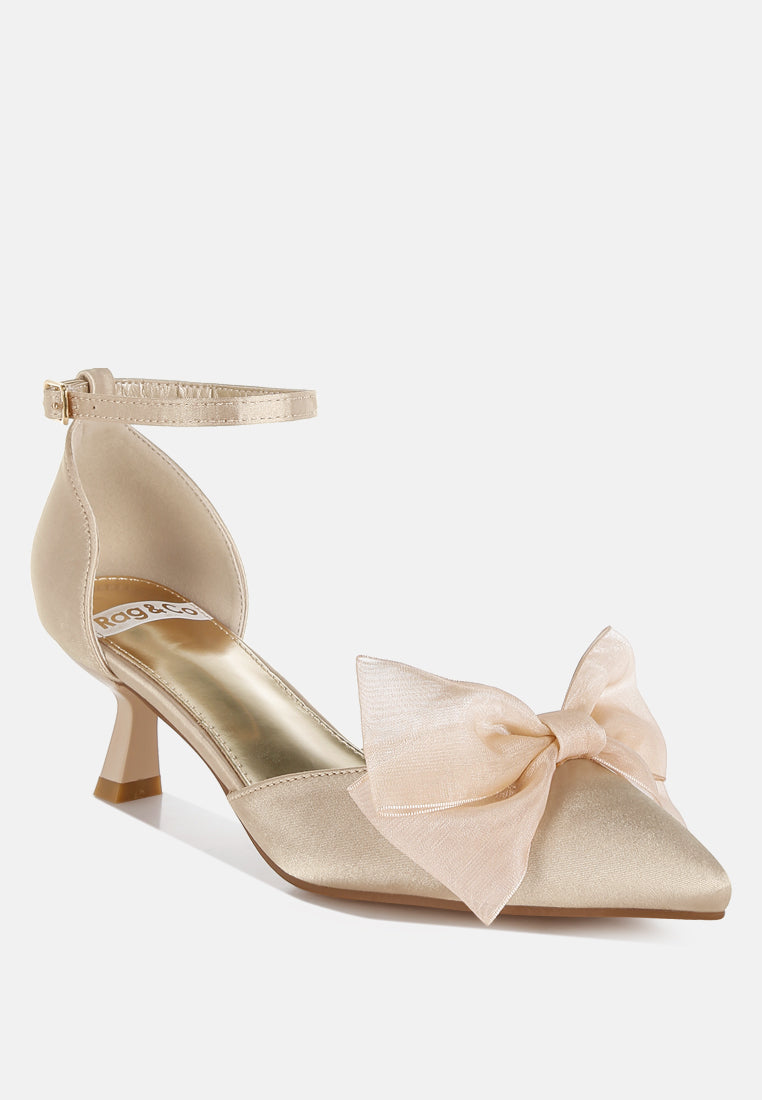 women bow detail satin sandals#color_beige